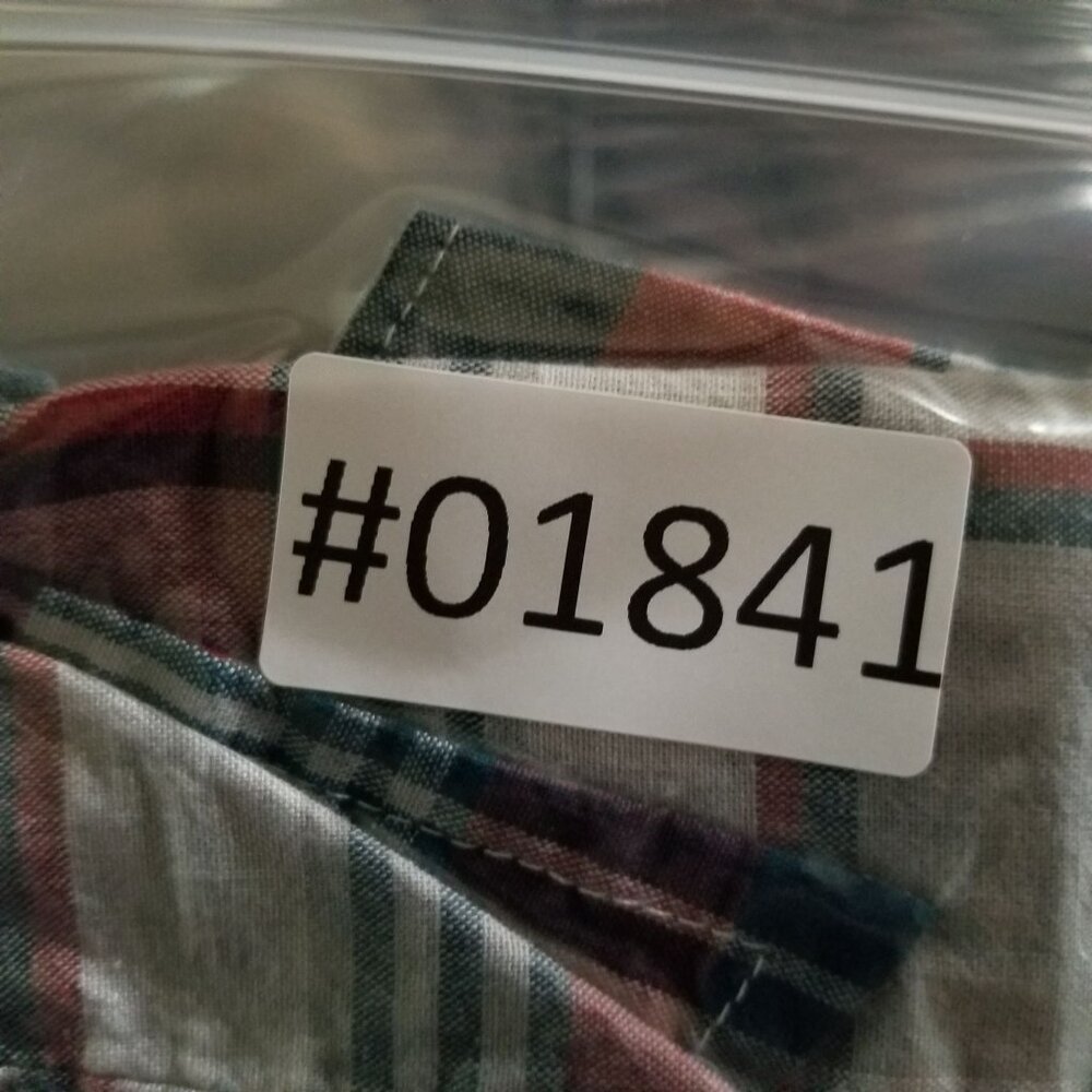 Wrangler Shirt Mens Large Blue Red Plaid Button Up Lightweight Woven Long Sleeve - Picture 8 of 8